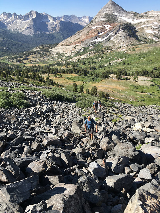 Climbing up, Grey Butte and Shepherd Crest in the background