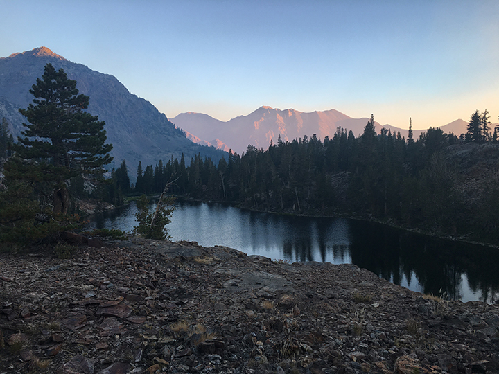 Morning haze and Nutter Lake