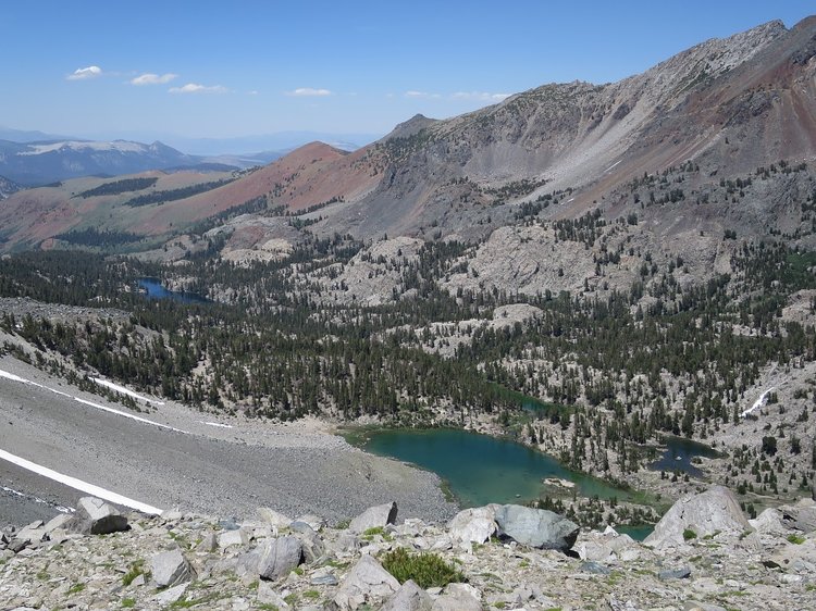 Looking down on Mammoth Creek &amp; Barney Lake