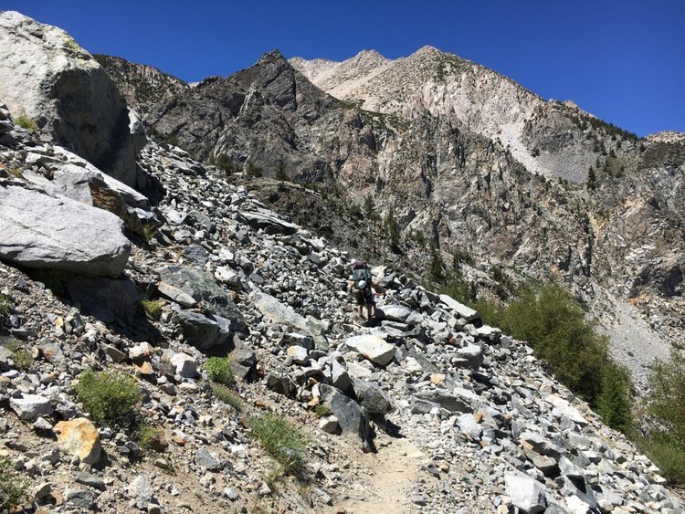 Switchbacks past creek crossing.