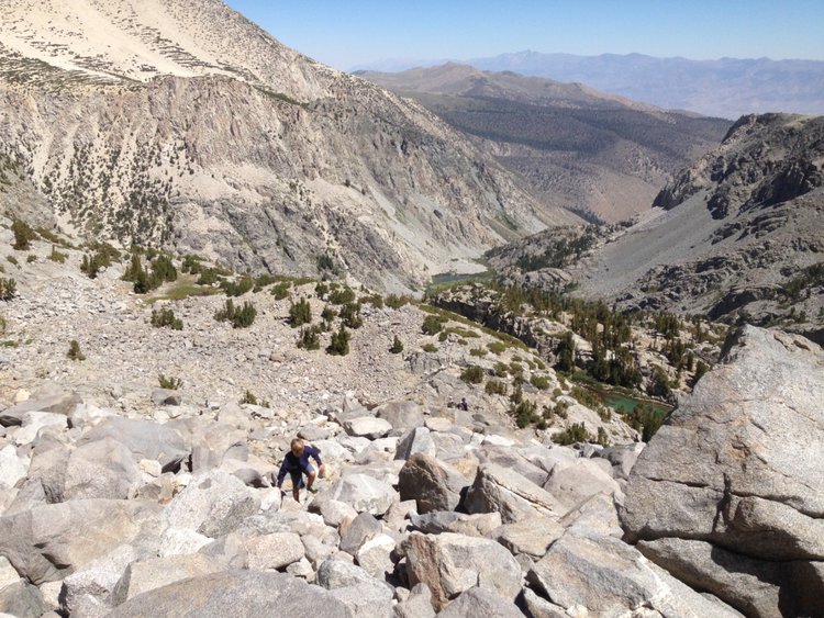 Kain scrambling above Finger