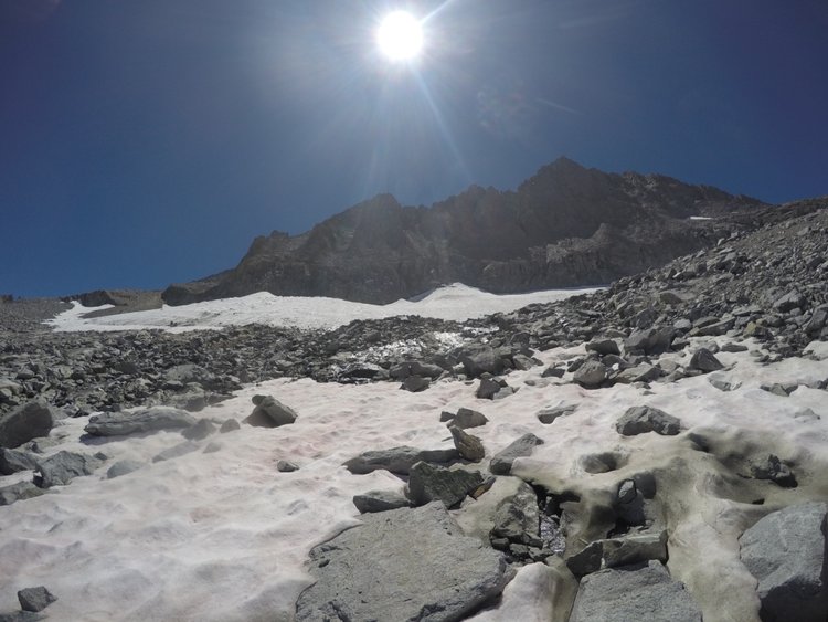 View of Middle Pal just below glacier.