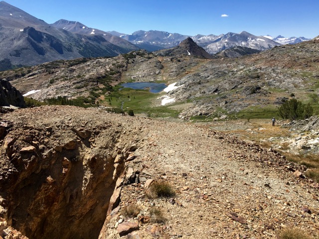 Collapsed mine shaft on top of Mine Shaft Pass.