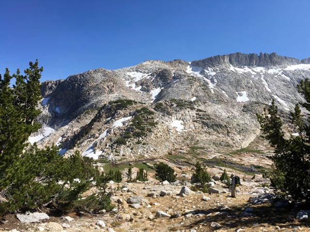 Looking back at our traverse.