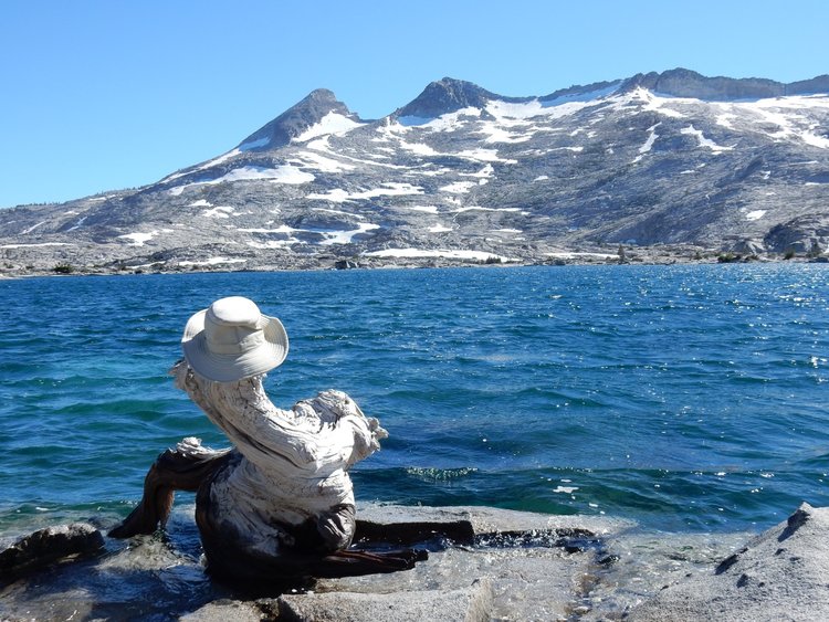 Dennis Enjoying the Breeze Off Lake Aloha (have I told you how stiff I feel after a long day of hiking?)