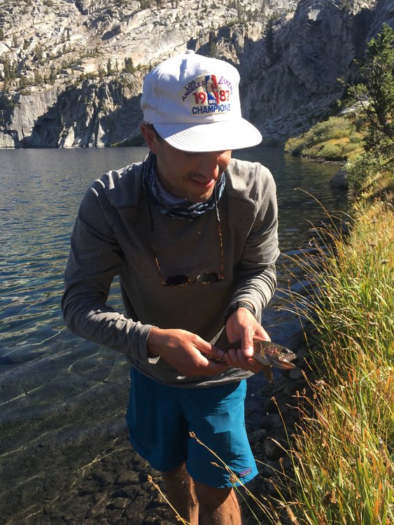 Me with a fish I caught at Marion Lake