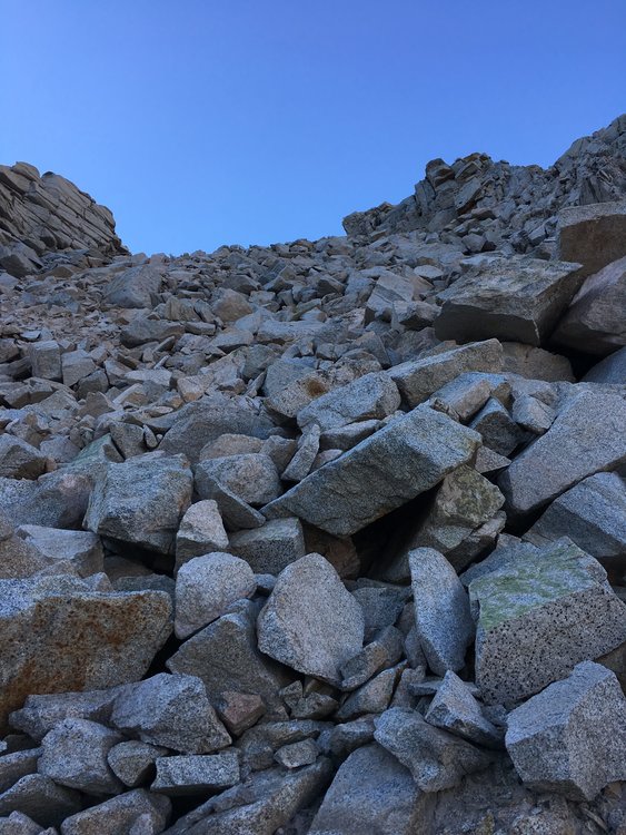 Looking up Cartridge Pass from Lake Basin