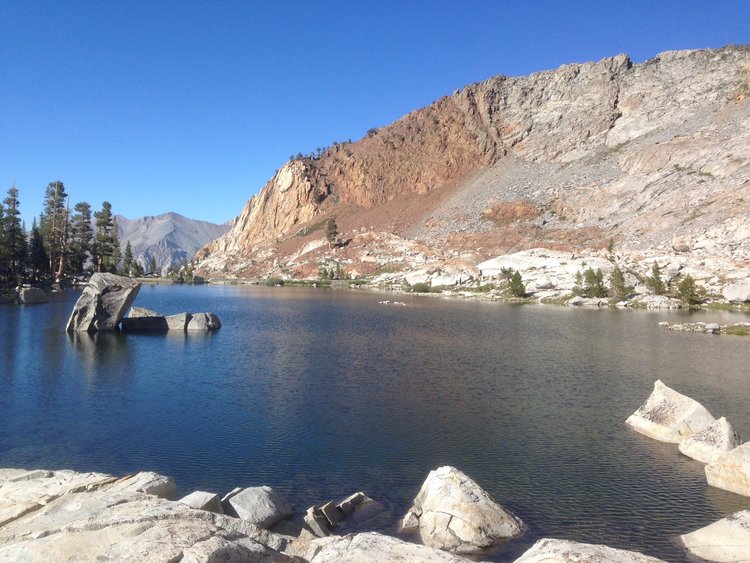 Peninsula and rock in Eagle Lake