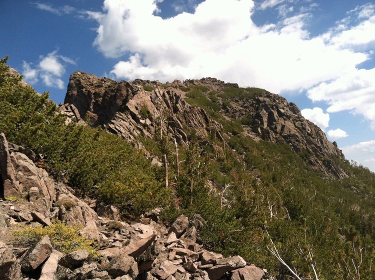 Short scramble up the false summit
