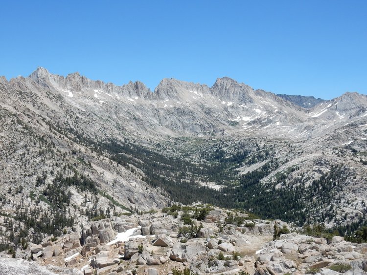 Sawtooth Ridge &amp; Upper Slide Canyon from Mule Pass