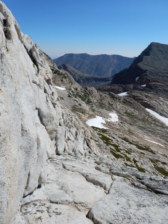 Class 3 descent from Matterhorn Col with Horse Creek Pass in the distance