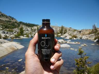 Snack break by a small pond next to either Dick's Lake or Fontanillis Lake. Major key: cold brew concentrate is a great way to get your caffeine fix on short backpacking trips like this.