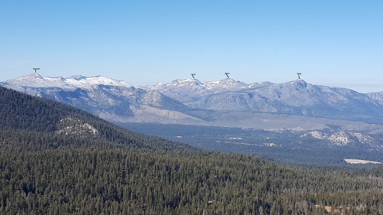 View towards Desolation. Pyramid, Agassiz, Price, Jack's, Dick's, Tallac