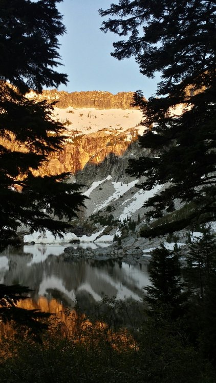 Sunset from camp at Papoose Lake