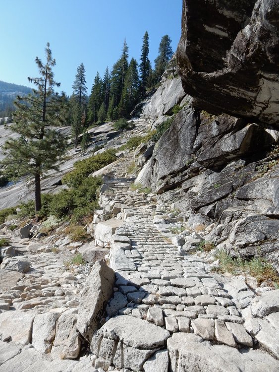 impressive trail work along the Merced River