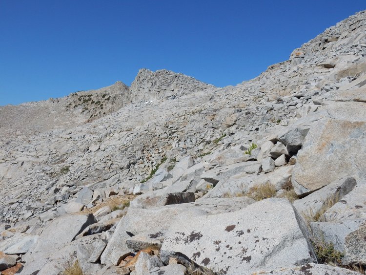 view back to Blue Lake Pass (right)