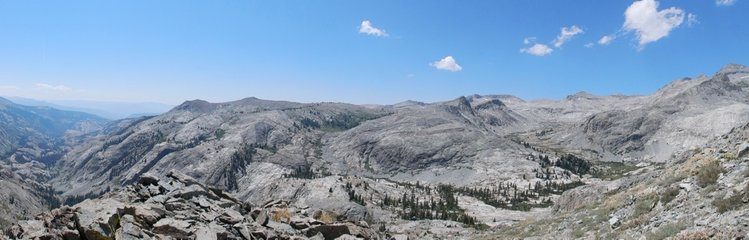 North Fork San Joaquin River to Foerster Peak panorama