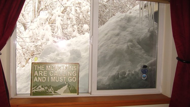 I think I'll wait until the avalanche danger subsides! (second project to remove snow from against window)