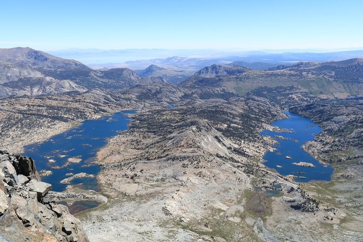 Thousand Island and Garnet Lakes from Banner Peak