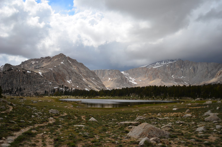 Beautiful clouds while tromping through the Cottonwood Lakes and staring up at the proud 14er.. Mt. Langley.