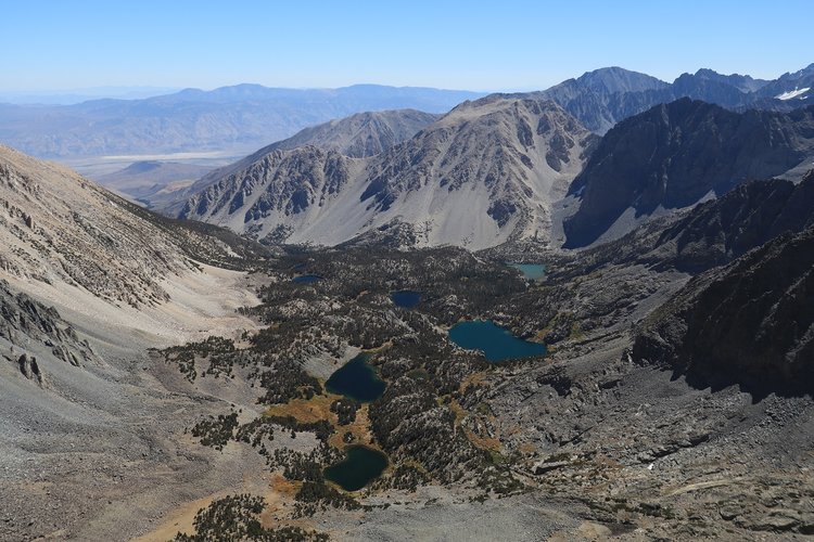 Big Pine Lakes from the Summit of Cloudripper