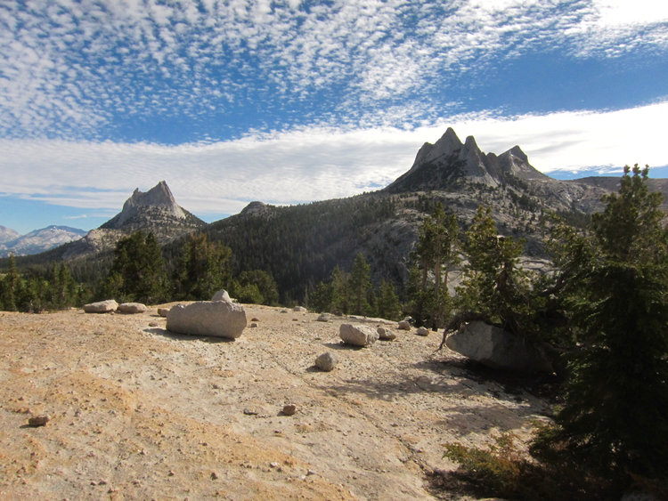 Cathedral and Echo Peaks from JMT