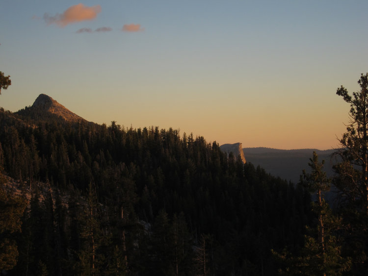 Clouds Rest and Half Dome from near campsite
