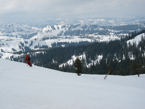 Ski down--Boreal Ridge in Middle of pic