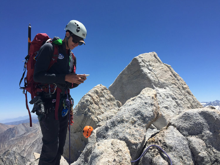 One of the climbers that belayed me on Bear Creek Spire. That's the summit block right there... I'll be back and actually make it up that ridiculously scary thing! ;)