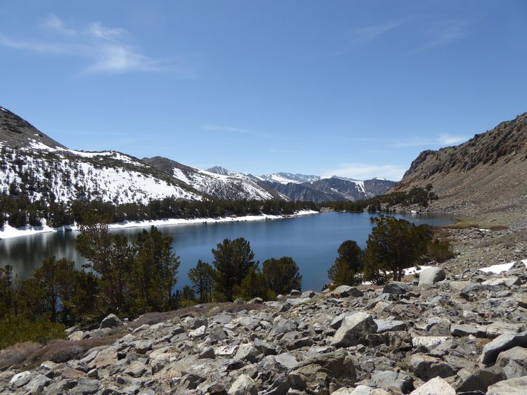 Looking west to Green Lake on climb out