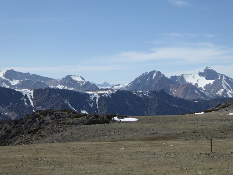 Looking west from pass, Mount Humphreys on far right