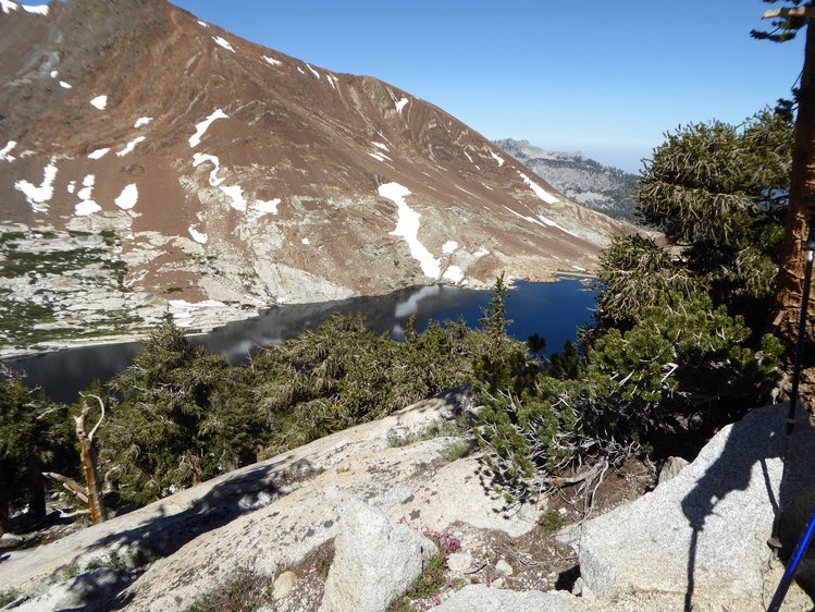 View to main Franklin Lake on climb out of basin