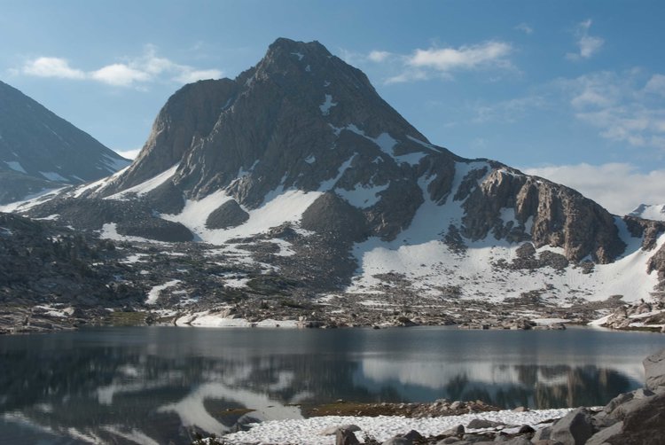 Mr. Huxley across Sapphire Lake