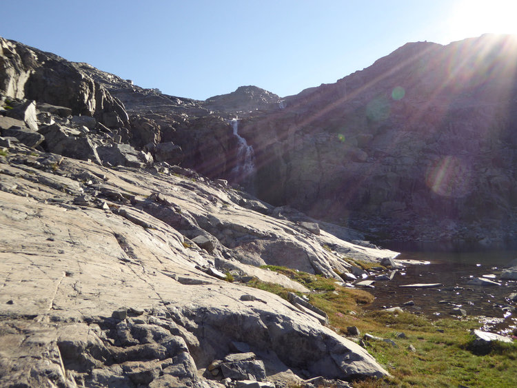 From below waterfall