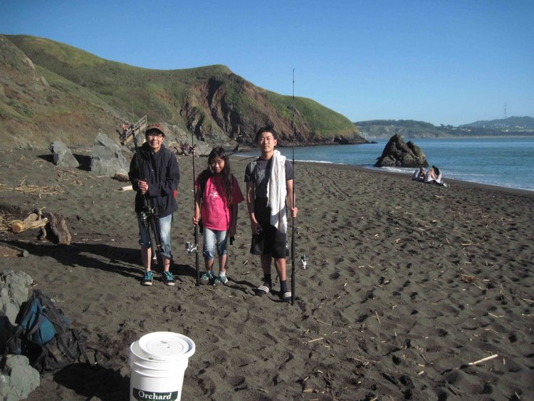 The family poses at the end of our day.  It may not be the High Sierra, but it is a nice scenic place to spend an afternoon.
