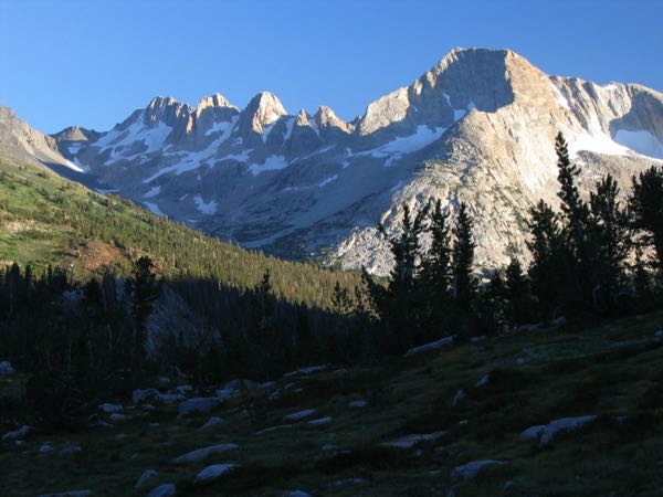 9569-Eveninglight, ShepherdCrest from camp area, head of VirginiaCanyon.jpg