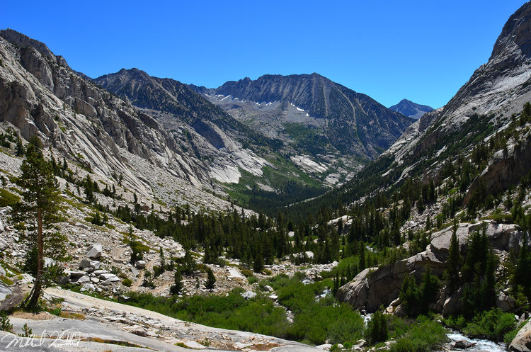 The Upper Part of LeConte Canyon is a textbook classic Sierra U-shaped valley.
