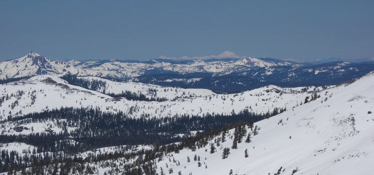 The sky was very clear and Mount Lassen was visible from the summit, looking north.