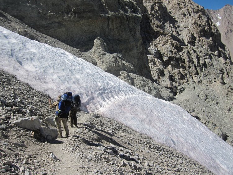 Shepherd Pass snow field, August 20, 2011