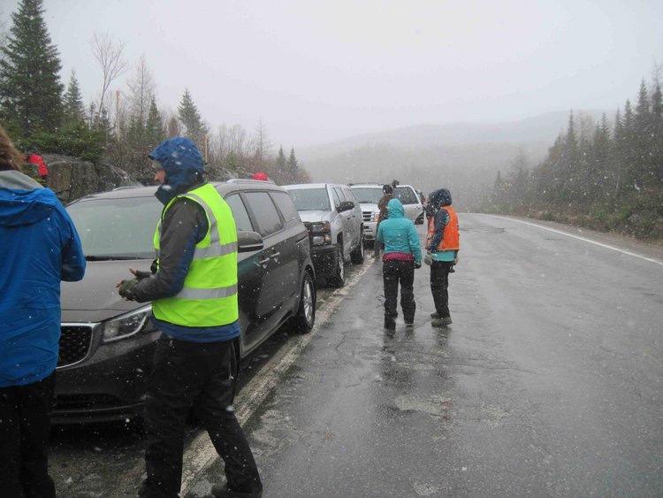 On day 1 (May 20) the snow fell heavier as the day went on.