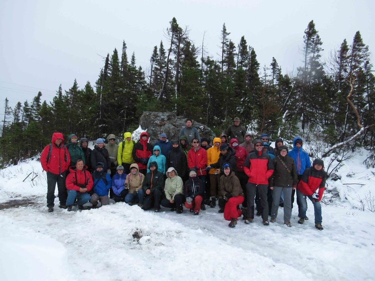 The first stop of day 2 was a short one as snow fell heavily along with some very strong wind.  I'm near the back-center just to the left and behind the guy in the red with the sunglasses.