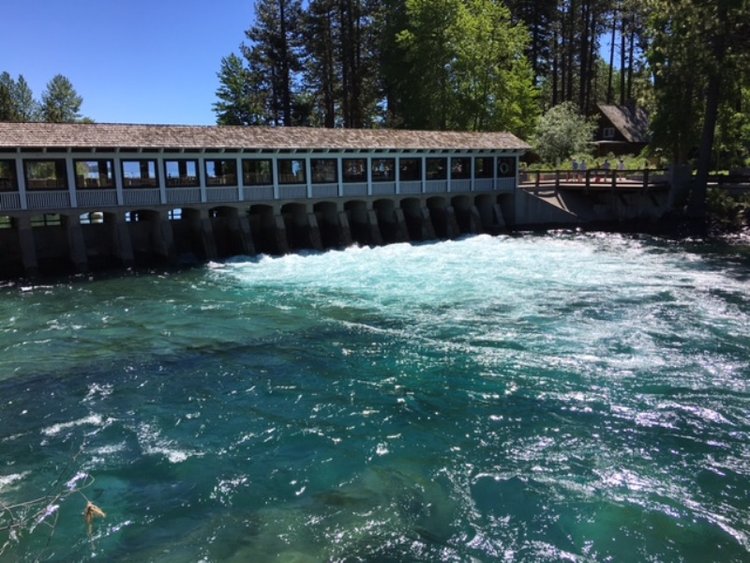 Truckee River from Fanny Bridge in Tahoe City