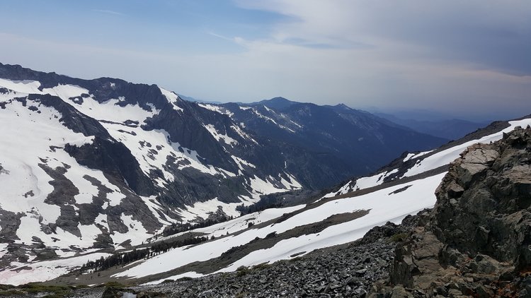 Looking into Cliff Creek drainage from Black Rock Pass.