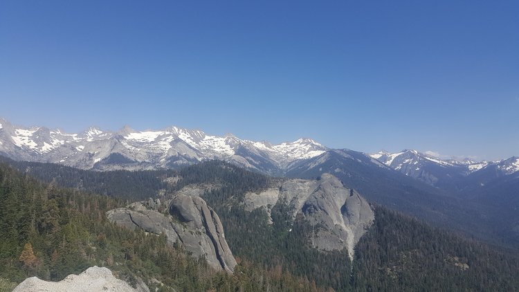 View back from Seven Mile Hill with Little Blue Dome in the foreground and Sugerbowl Dome in the background.