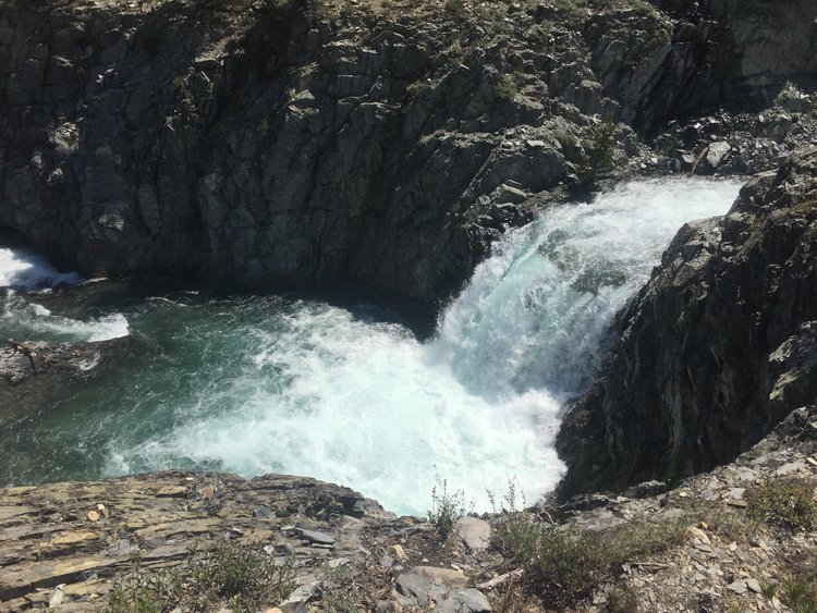 And here is a similar, if not the same pool, from this past weekend -- this is how the San Joaquin looked, consistently, up Goddard Canyon.