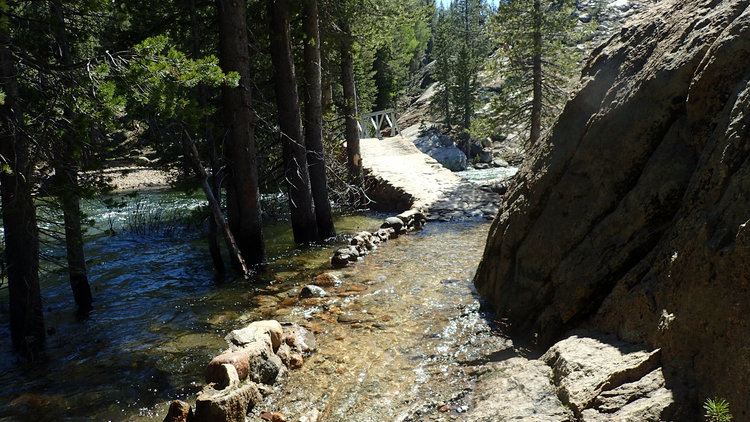 Ramp from steel bridge at Glen Aulin