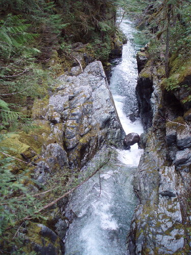 Downstream from bridge above Opal Pool (check out the chockstone!)
