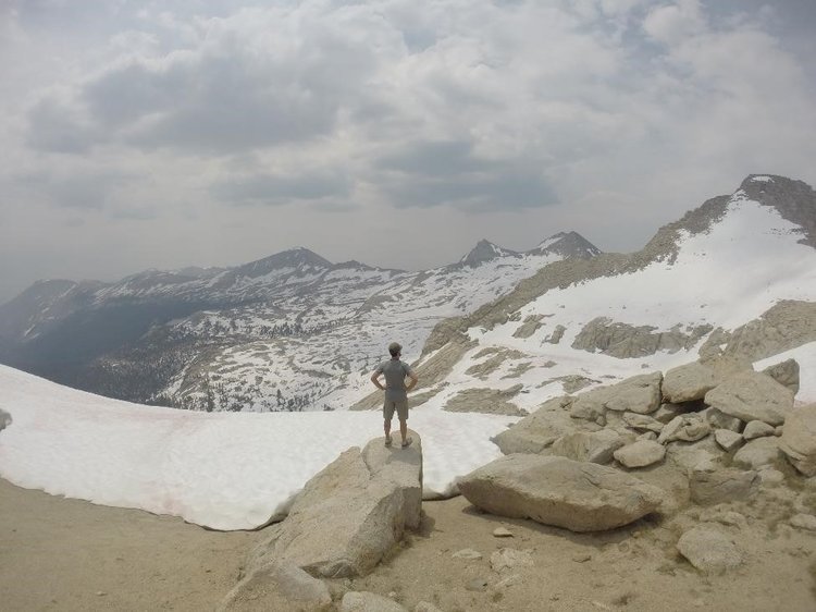Franklin Pass looking SSE. Rattlesnake Creek/Canyon and Forester lake photo left.