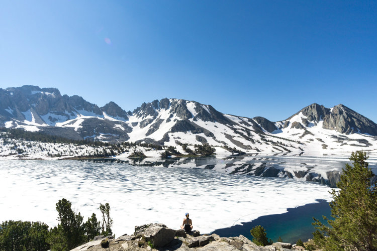 Duck Lake still half frozen