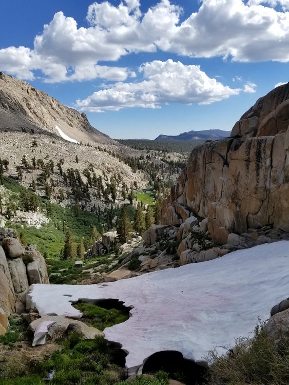 Looking back down the notch toward Lower Soldier Lake.